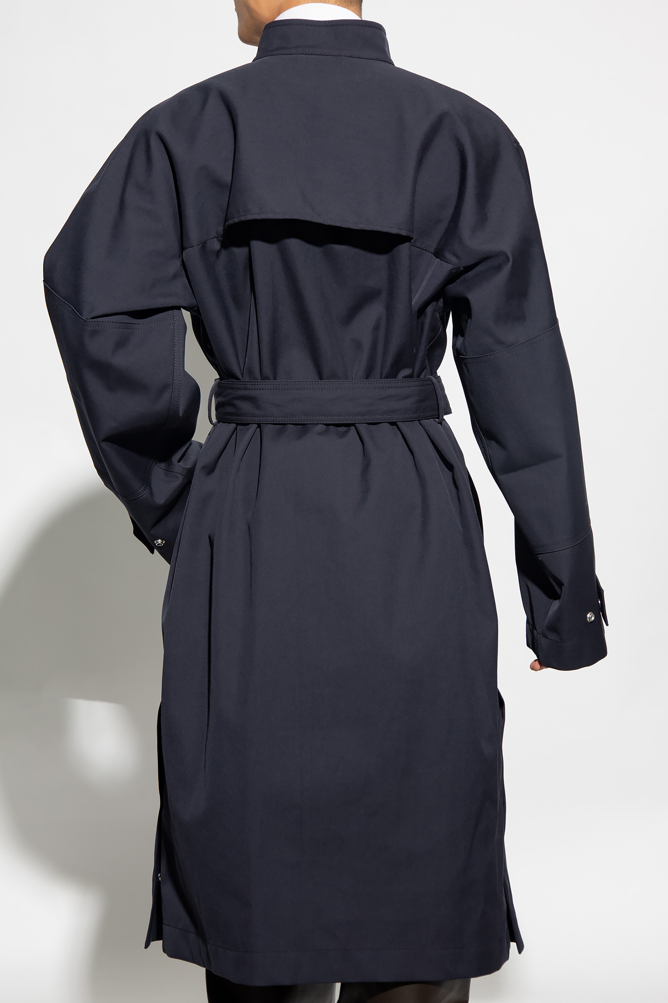 【関税・送料込み】BOTTEGA VENETA COATS NAVY WOOL COAT Bottega Veneta Midnight Blue Wool Blend Coat | italist